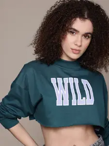 The Roadster Lifestyle Co. Typography Print Crop Sweatshirt