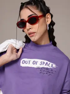 The Roadster Lifestyle Co. Printed Crop Sweatshirt