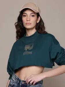 The Roadster Lifestyle Co. Typography Print Crop Sweatshirt