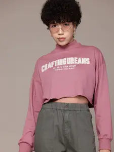 The Roadster Lifestyle Co. Women Printed Crop Sweatshirt