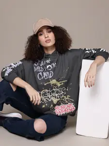 The Roadster Lifestyle Co. Printed Hooded Sweatshirt