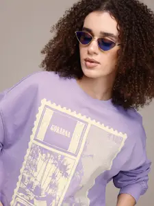 The Roadster Lifestyle Co. Women Printed Relaxed Sweatshirt