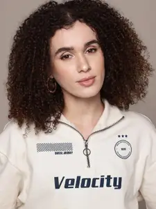 The Roadster Lifestyle Co. Typography Print Crop Sweatshirt