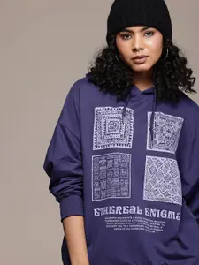 The Roadster Life Co. Graphic Printed Hooded Sweatshirt