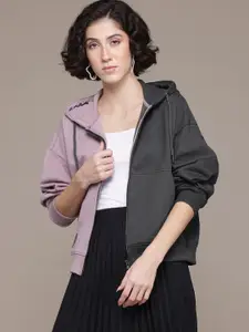 The Roadster Lifestyle Co. Colourblocked Hooded Sweatshirt