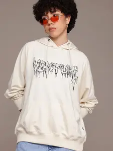 The Roadster Lifestyle Co. Pure Cotton Typography Print Hooded Sweatshirt