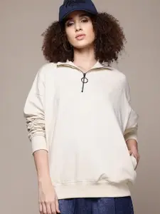 The Roadster Lifestyle Co. Polo Collar Relaxed Sweatshirt