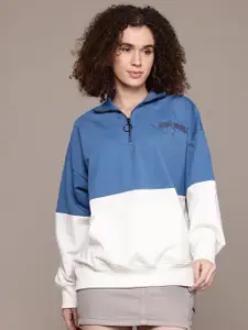 The Roadster Lifestyle Co. Colourblocked Half Zipper Sweatshirt