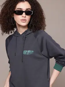 The Roadster Lifestyle Co. Typography Printed Detail Hooded Sweatshirt