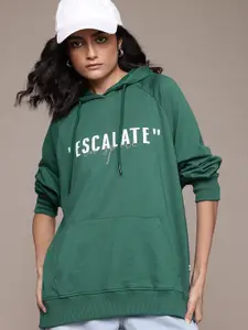 The Roadster Lifestyle Co. Printed Hooded Relaxed Sweatshirt