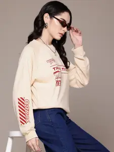 The Roadster Lifestyle Co. Raglan Sleeve Printed Sweatshirt