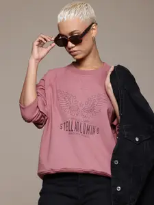 The Roadster Lifestyle Co. Printed Raglan Sleeve Sweatshirt