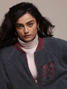 The Roadster Lifestyle Co. Printed Hooded Relaxed Sweatshirt