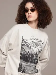 The Roadster Lifestyle Co. Printed Pullover Sweatshirt