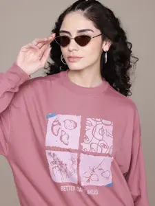 The Roadster Lifestyle Co. Printed Relaxed Sweatshirt