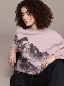 The Roadster Lifestyle Co. Printed Pullover Sweatshirt