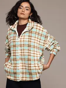 The Roadster Lifestyle Co. Checked Fleece Sweatshirt