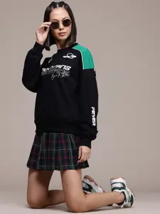 The Roadster Lifestyle Co. Printed Oversized Sweatshirt