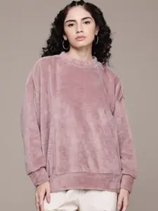 The Roadster Lifestyle Co. Faux Fur Relaxed Fit Sweatshirt