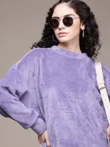 The Roadster Lifestyle Co. Faux Fur Relaxed Fit Sweatshirt