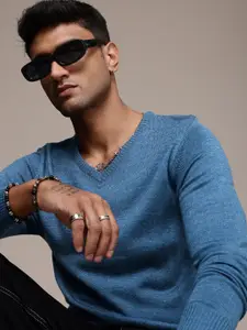 The Roadster Life Co. V-Neck Knitted Pullover Sweaters