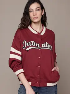 The Roadster Lifestyle Co. Printed Front Open Sweatshirt