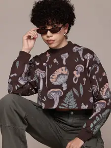 The Roadster Lifestyle Co. Women Printed Crop Sweatshirt