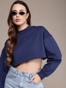 The Roadster Life Co. High Neck Crop Sweatshirt