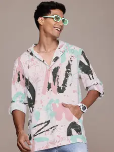 WROGN Pure Cotton Graphic Printed Casual Shirt