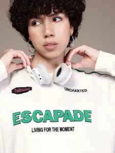 The Roadster Lifestyle Co. Printed Raglan Sleeve Sweatshirt