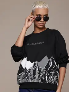 The Roadster Lifestyle Co. Women Printed Sweatshirt