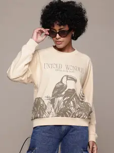 Roadster The Lifestyle Co. Round Neck Printed Sweatshirt