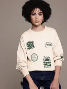 The Roadster Lifestyle Co. Printed Drop-Shoulder Sweatshirt