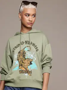 The Roadster Lifestyle Co. Printed Hooded Sweatshirt