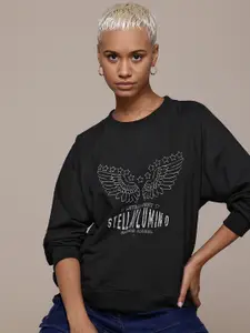 The Roadster Lifestyle Co. Women Printed Sweatshirt