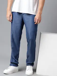 Hancock Men Relaxed-Fit Pure Cotton Mid-Rise Track Pant
