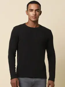 Allen Solly Men Solid Pure Cotton Slim Fit Tshirts