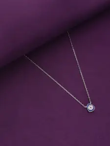 KAI JEWEL Sterling Silver Rhodium-Plated Cubic Zirconia Studded Necklace