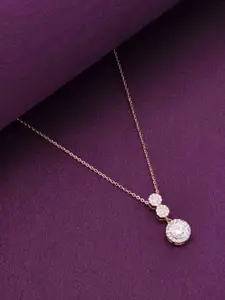 KAI JEWEL 92.5 Sterling Silver Cubic Zirconia Rhodium-Plated Necklace