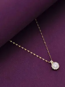 KAI JEWEL 92.5 Sterling Silver Cubic Zirconia Gold Plated Necklace