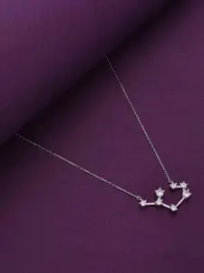 KAI JEWEL 92.5 Sterling Silver Cubic Zirconia Rhodium Plated Necklace