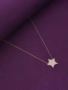 KAI JEWEL 92.5 Sterling Silver Cubic Zirconia Rose Gold Plated Necklace