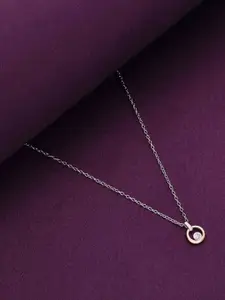 KAI JEWEL 92.5 Sterling Silver Cubic Zirconia Rose Gold Plated Necklace