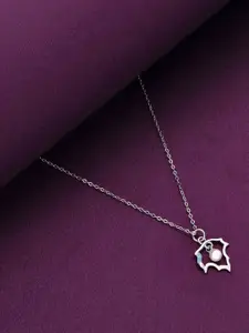 KAI JEWEL 92.5 Sterling Silver Cubic Zirconia Rhodium Plated Necklace