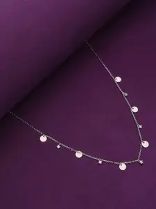 KAI JEWEL 925 Sterling Silver Rhodium-Plated Cubic Zirconia Stone Studded Necklace