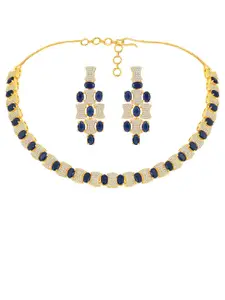 Peora Gold-Plated Cubic Zirconia & Crystal Necklace and Earrings