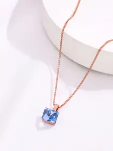 KAI JEWEL 92.5 Sterling Silver Cubic Zirconia Rhodium Plated Necklace