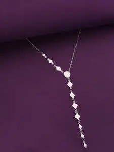 KAI JEWEL 92.5 Sterling Silver Cubic Zirconia Rhodium Plated Necklace