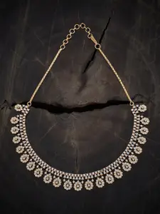 Kushal's Fashion Jewellery Gold-Plated Cubic Zirconia Studded Necklace