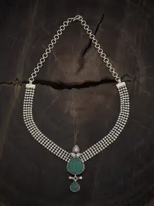 Kushal's Fashion Jewellery Rhodium-Plated Oxidised 92.5 Pure Silver Necklace